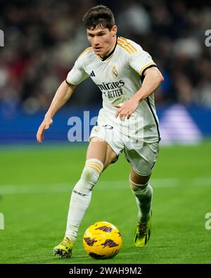 Madrid, Spanien. Januar 2024. Fran Garcia von Real Madrid CF spielte am 3. Januar 2024 im Santiago Bernabeu Stadion in Madrid, Spanien, während des La-Liga-Spiels zwischen Real Madrid und RCD Mallorca. (Foto: Cesar Cebolla/PRESSINPHOTO) Credit: PRESSINPHOTO SPORTS AGENCY/Alamy Live News Stockfoto