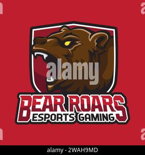 Design Des Bear Gaming-Logos Stock Vektor