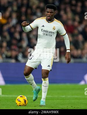 Madrid, Spanien. Januar 2024. Aurelien Tchouameni von Real Madrid CF spielte am 3. Januar 2024 im Santiago Bernabeu Stadion in Madrid. (Foto: Cesar Cebolla/PRESSINPHOTO) Credit: PRESSINPHOTO SPORTS AGENCY/Alamy Live News Stockfoto