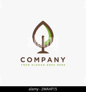 Einfache Vektorvorlage mit dem Logo eines Kiefernbaums auf weißem Hintergrund Stock Vektor