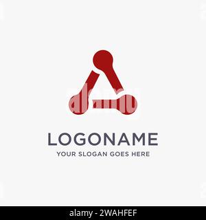 Abstrakter Synergy-Dreieck-Verbindungsbuchstabe Ein Logo-Symbol auf weißem Hintergrund Stock Vektor