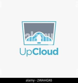 Cloud-Speicher, Cloud-Daten-Logo-Vektorvorlage auf weißem Hintergrund Stock Vektor