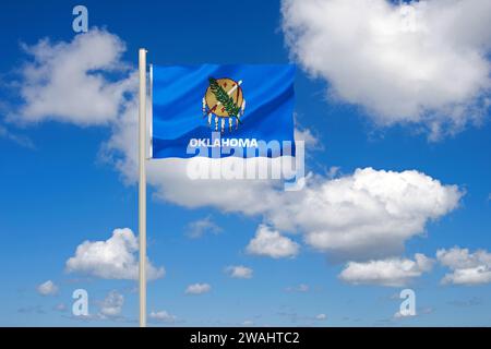 Die Flagge von Oklahoma, Bundesstaat, USA, Studio Stockfoto