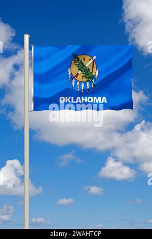 Die Flagge von Oklahoma, Bundesstaat, USA, Studio Stockfoto