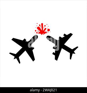 Vektorebene Unfall Silhouette Illustration Symbol Stock Vektor