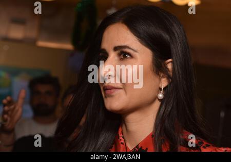 Mumbai, Indien. Januar 2024. Die indische Schauspielerin Katrina Kaif nimmt am 4. Januar 2024 an einer Pressekonferenz für ihren kommenden indischen Romantiller-Film „Merry Christmas“ in Mumbai, Indien, Teil. (Foto: Indranil Aditya/NurPhoto) Credit: NurPhoto SRL/Alamy Live News Stockfoto