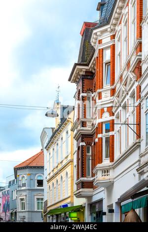 Schöne Fassaden in der Altstadt von Oldenburg, Deutschland Stockfoto