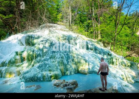 San Filippos Wasserfall-Thermalbäder - Italien Stockfoto