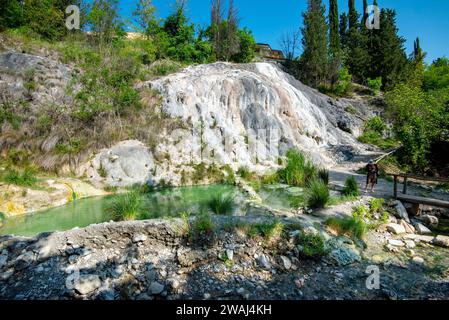 San Filippos Wasserfall-Thermalbäder - Italien Stockfoto