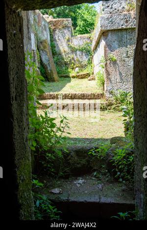 Etruskische Nekropole von Crocifisso del Tufo - Orvieto - Italien Stockfoto