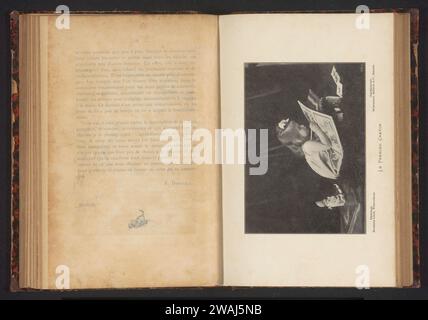 Porträt eines unbekannten Mädchens mit Ausmalseite, Hermann Linck, um 1895 - in oder vor 1900 photomechanischen Druckpapier historische Personen - BB - Frau. Mädchen (Kind zwischen Kleinkind und Jugend). Zeichnung Stockfoto