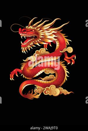 Chinesischer Drache abstrakte Vektor-Illustration Design Stock Vektor