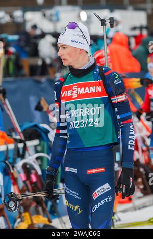 Oberhof, Deutschland. Januar 2024. Eric Perrot (FRA, Frankreich), 04.01.2024, Oberhof (Deutschland), IBU World Cup Biathlon Oberhof 2024 Credit: dpa/Alamy Live News Stockfoto