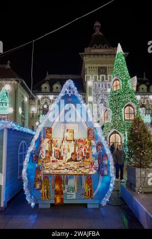 Craiova Rumänien 02. Januar 2024. Bilder von der Weihnachtsmesse in der Stadt Craiova Rumänien, die als zweitschönste in Europa gilt. Stockfoto