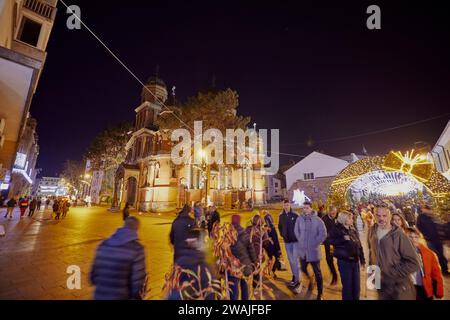 Craiova Rumänien 02. Januar 2024. Bilder von der Weihnachtsmesse in der Stadt Craiova Rumänien, die als zweitschönste in Europa gilt. Stockfoto