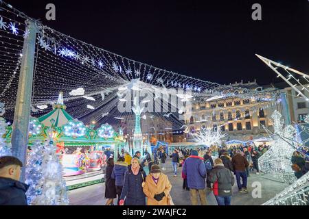 Craiova Rumänien 02. Januar 2024. Bilder von der Weihnachtsmesse in der Stadt Craiova Rumänien, die als zweitschönste in Europa gilt. Stockfoto