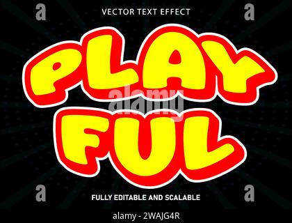 Verspielter, bearbeitbarer Text-Sticker-Vektor. Stock Vektor