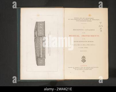 Ein beschreibender Katalog der Musikinstrumente im South Kensington Museum, diverse Vervaardigers, 1874 Buch London Paper. Pappe. Leinen (Material). Lederdruck Stockfoto