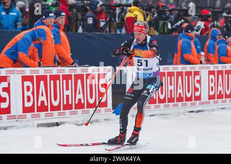 Oberhof, Deutschland. Januar 2024. Roman Rees (Deutschland), 05.01.2024, Oberhof (Deutschland), IBU World Cup Biathlon Oberhof 2024 Credit: dpa/Alamy Live News Stockfoto