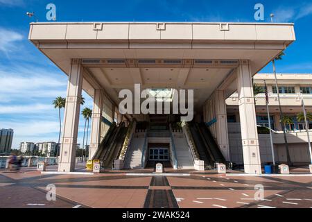 Der Eingang zum Tampa Convention Center in Florida, USA Stockfoto