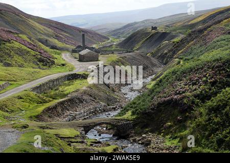 Die Überreste der Old Gang Smelting Mill, Swaledale, Yorkshire Dales, Großbritannien Stockfoto