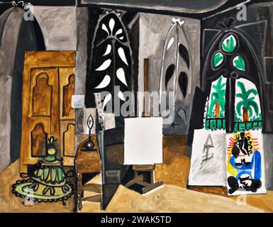 The California Workshop 1956 (Gemälde) des Künstlers Picasso, Pablo (1881–1973) Spanisch. Stock Vektor