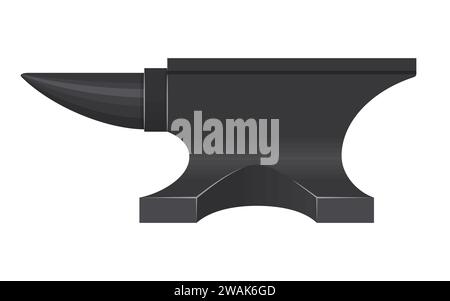 Eiserner Amboss isoliert auf weißem Hintergrund. Schmied Amboss Werkzeug Vektor Illustration. Stock Vektor