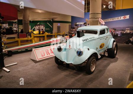 George Montgomery's 1933 Willys Drag Car, ausgestellt im Henry Ford Museum of American Innovation, Dearborn Michigan USA Stockfoto