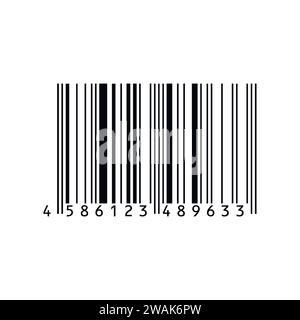 Strichcode-Symbol auf weißem Hintergrund isoliert. Schwarz gestreifter Code zur digitalen Identifizierung. Vektorcode-Informationen, Scan-Codes speichern. Industrielle Codierung Stock Vektor