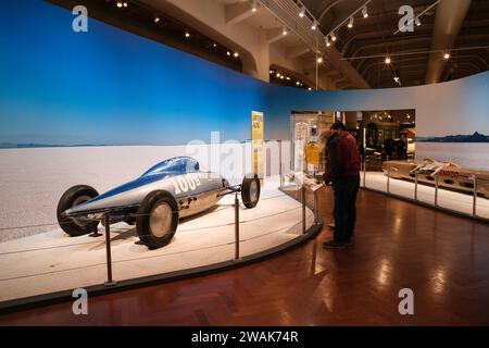 1951 Beatty Belly Tank Lakester Landgeschwindigkeitsrekord im Henry Ford Museum of American Innovation, Dearborn Michigan USA Stockfoto