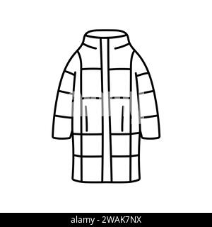 Winterjacke flaches Element. Winterkleidung. Isoliertes Vektor-Vorzeichen. Digitale Illustration für Webseite, mobile App, Werbeaktion. Stock Vektor