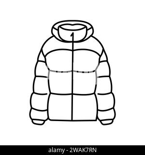 Winterjacke flaches Element. Winterkleidung. Isoliertes Vektor-Vorzeichen. Digitale Illustration für Webseite, mobile App, Werbeaktion. Stock Vektor