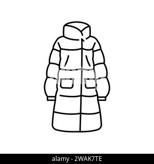 Winterjacke flaches Element. Winterkleidung. Isoliertes Vektor-Vorzeichen. Digitale Illustration für Webseite, mobile App, Werbeaktion. Stock Vektor