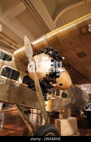 1928 Ford 4-AT-B Tri-Motor Flugzeug, genannt Floyd Bennett, ausgestellt im Henry Ford Museum of American Innovation in Dearborn Michigan USA Stockfoto