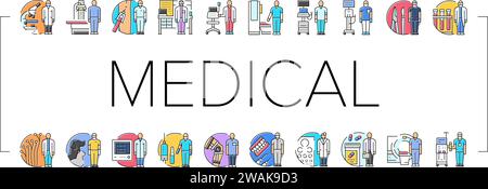 Medizinstechniker Symbole setzen Vektor Stock Vektor