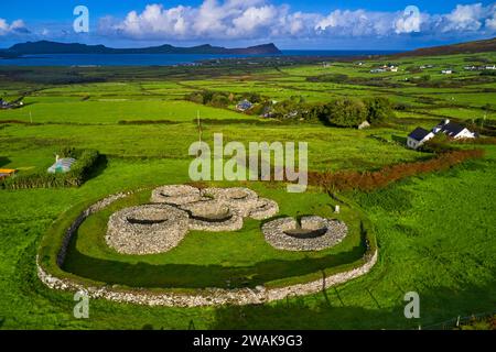 Republik Irland, County Kerry, Dingle Peninsula, Caherdorgan cashel oder Ring Fort, keltische Festungsanlage bei Kilmakedar Stockfoto