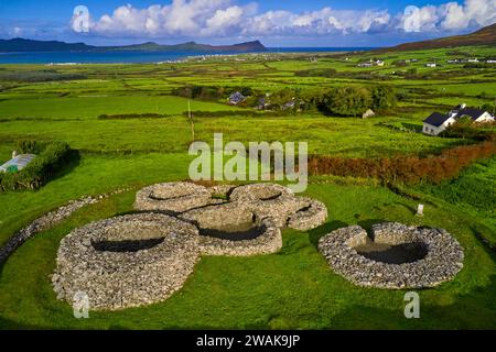 Republik Irland, County Kerry, Dingle Peninsula, Caherdorgan cashel oder Ring Fort, keltische Festungsanlage bei Kilmakedar Stockfoto