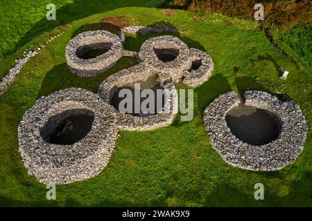 Republik Irland, County Kerry, Dingle Peninsula, Caherdorgan cashel oder Ring Fort, keltische Festungsanlage bei Kilmakedar Stockfoto