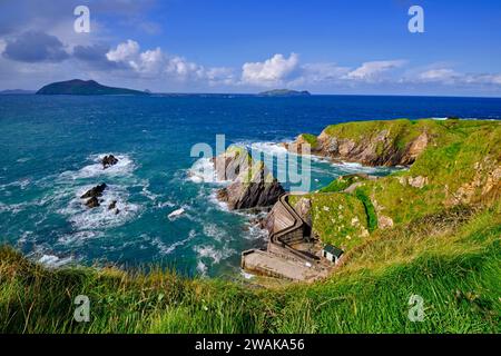 Republik Irland, County Kerry, Dingle Peninsula, Slea Head Drive, Dunquin, Dunquin Pier Stockfoto