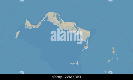 Die Turks- und Caicosinseln werden auf einer topografischen Karte im Stil von OSM Deutschland dargestellt Stockfoto