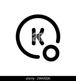 Schwarzes Symbol für Kaliumlinie. Nährwertkennzahlen. Stock Vektor