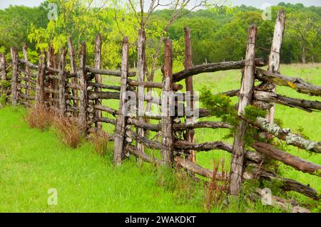 Ranch Fence, Lyndon B. Johnson National Historical Park, Texas Stockfoto