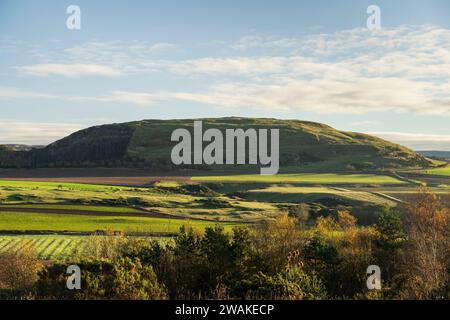 Traprain Law aus Pencraig in der Nähe von Haddington Stockfoto