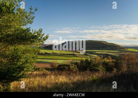 Traprain Law aus Pencraig in der Nähe von Haddington Stockfoto