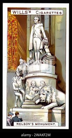 Nelson's Monument, St Paul's - Vintage Zigarettenkarte Illustration Stockfoto