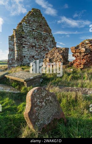 St Helens on the Lea, ruinierte Kirche von Old Cambus am Siccar Point in Berwickshire, Schottland Stockfoto