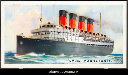 R.M.S. Mauretania - Vintage Zigarettenkarte Illustration Stockfoto