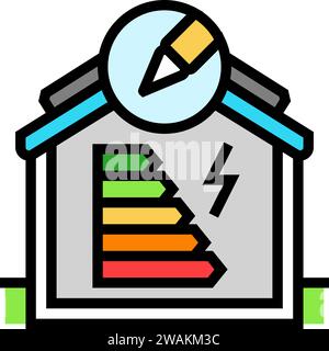 Energieeffizientes Gebäude Design Farbe Symbol Vektor Illustration Stock Vektor