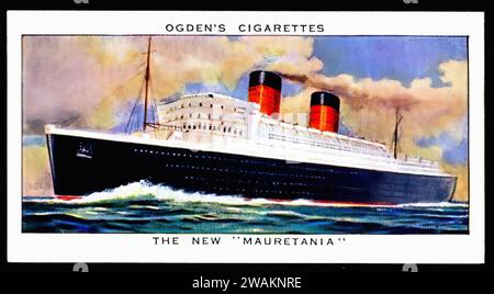 Die New Mauretania - Vintage Zigarettenkarte Illustration Stockfoto