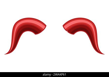 Teufelshörner isoliert auf weißem Hintergrund, Red Teufelshörner satan Horn Ikone. Monster-Symbol. Vektorabbildung. Stock Vektor